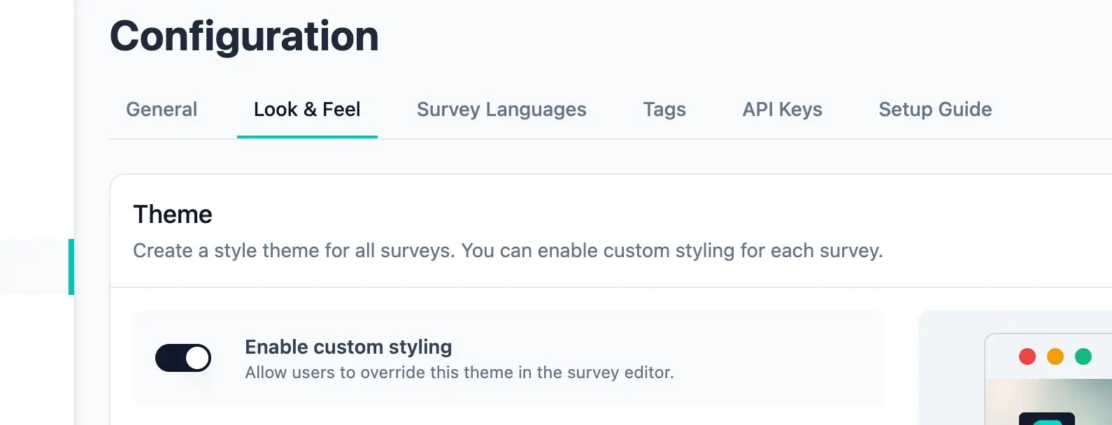 Choose a link survey template