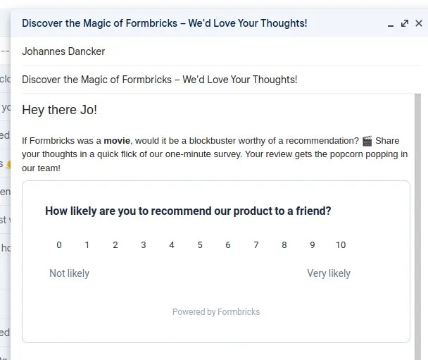 Choose a link survey template