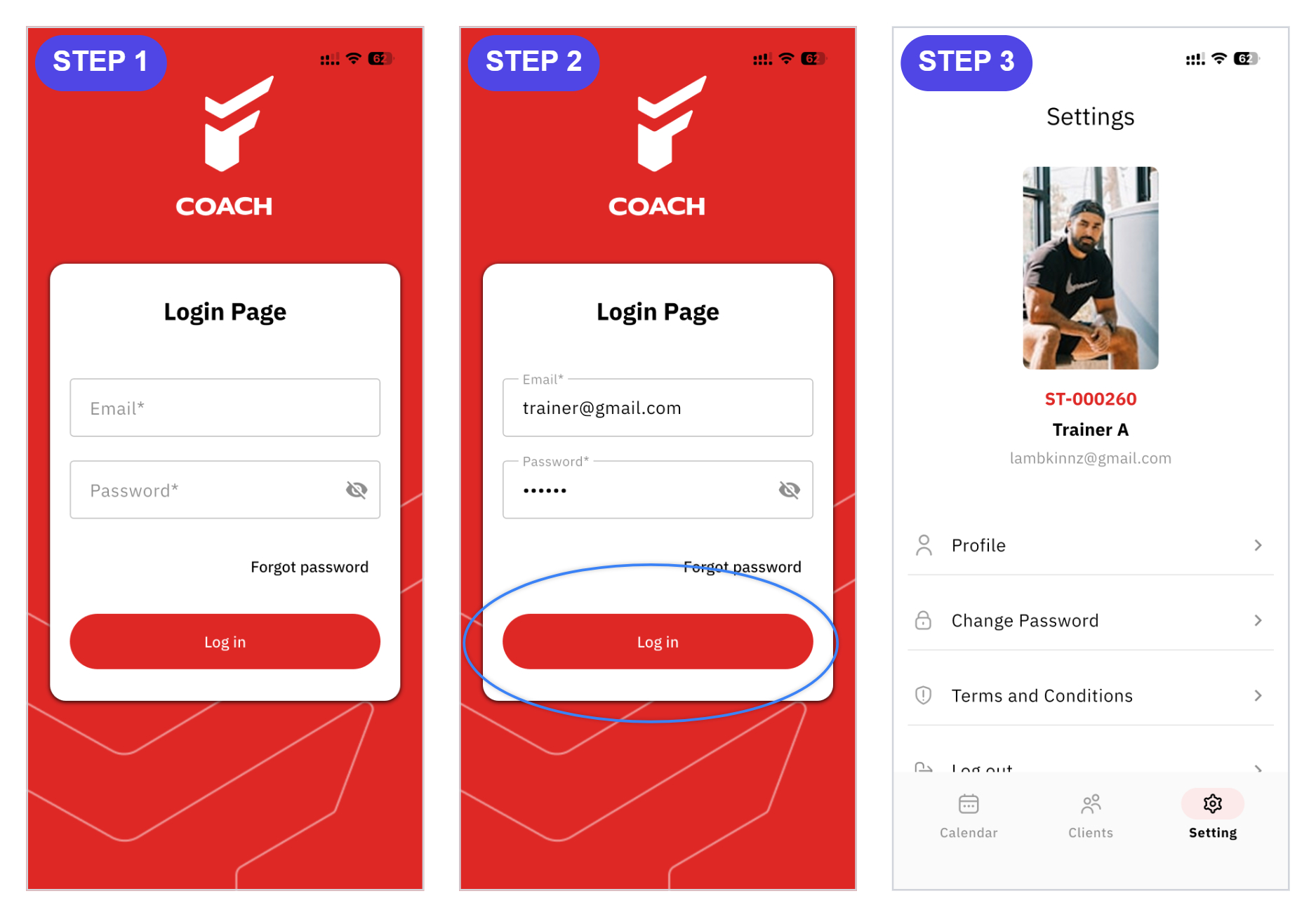 วิธีเข้าสู่ระบบแอป FitUP Trainer (Login) - FitUP Documentation