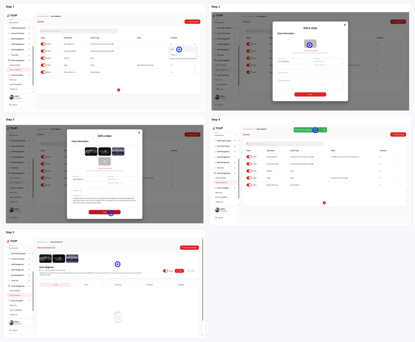 การแก้ไขข้อมูลคลาสในระบบจัดการฟิตเนส (Edit Class) - FitUP Documentation