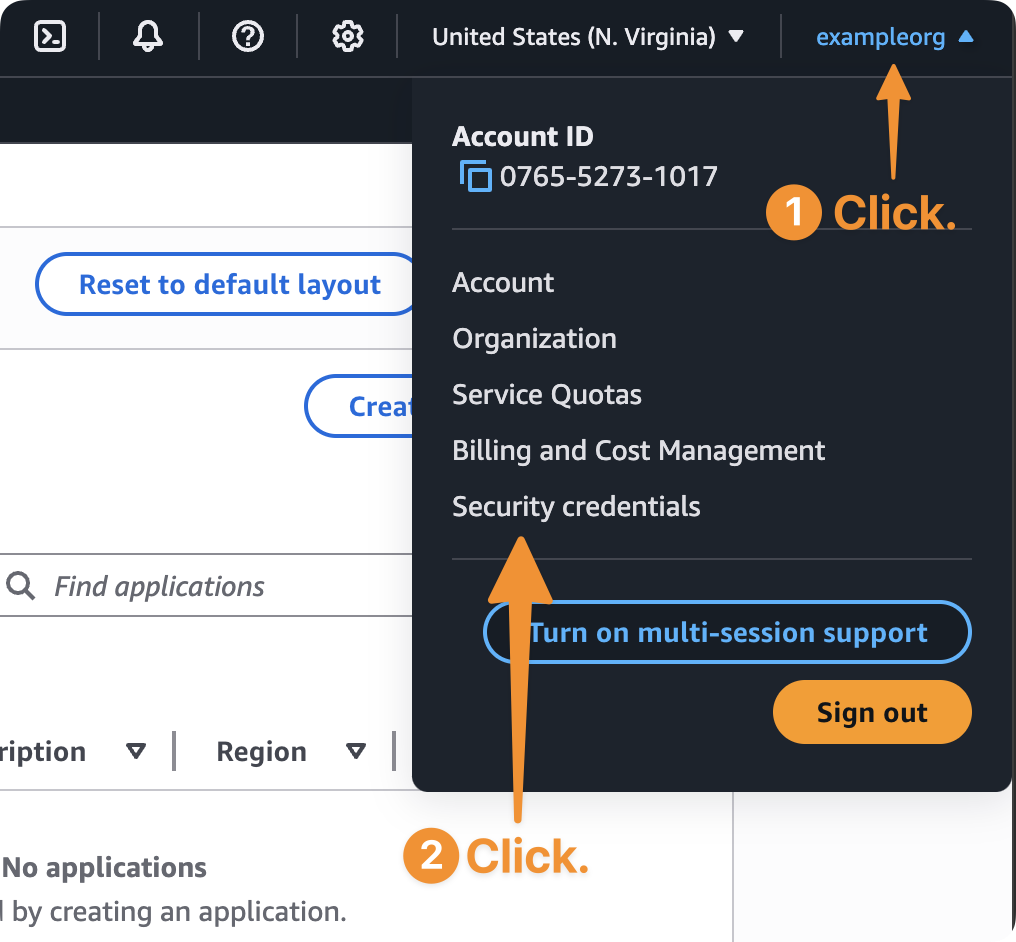 Security credentials screen