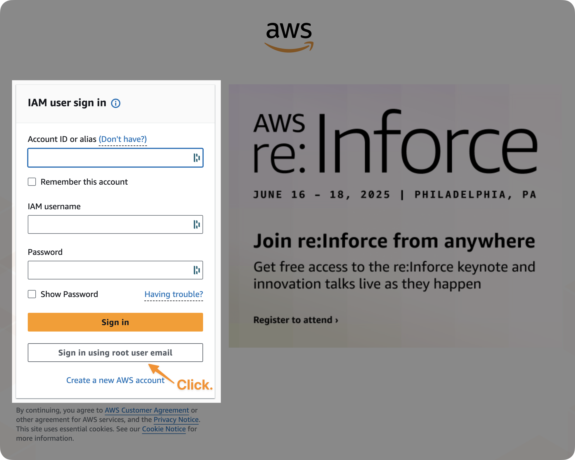 Root login email prompt