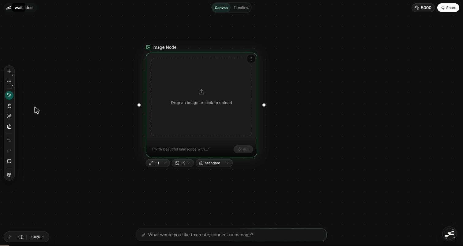 A canvas node showing its header, content, handles, and footer