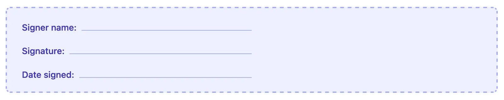 Signature block in the contract editor