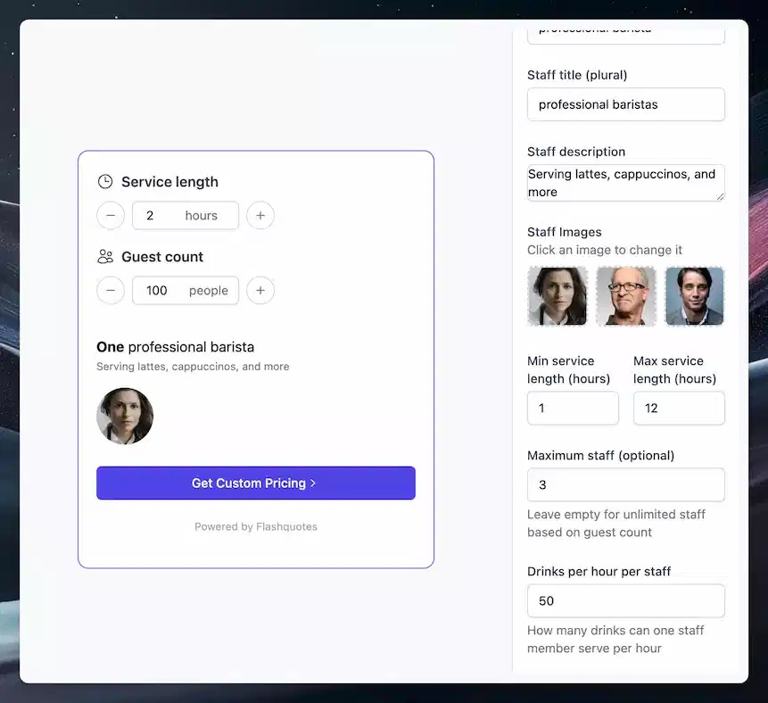 Enhanced form settings interface