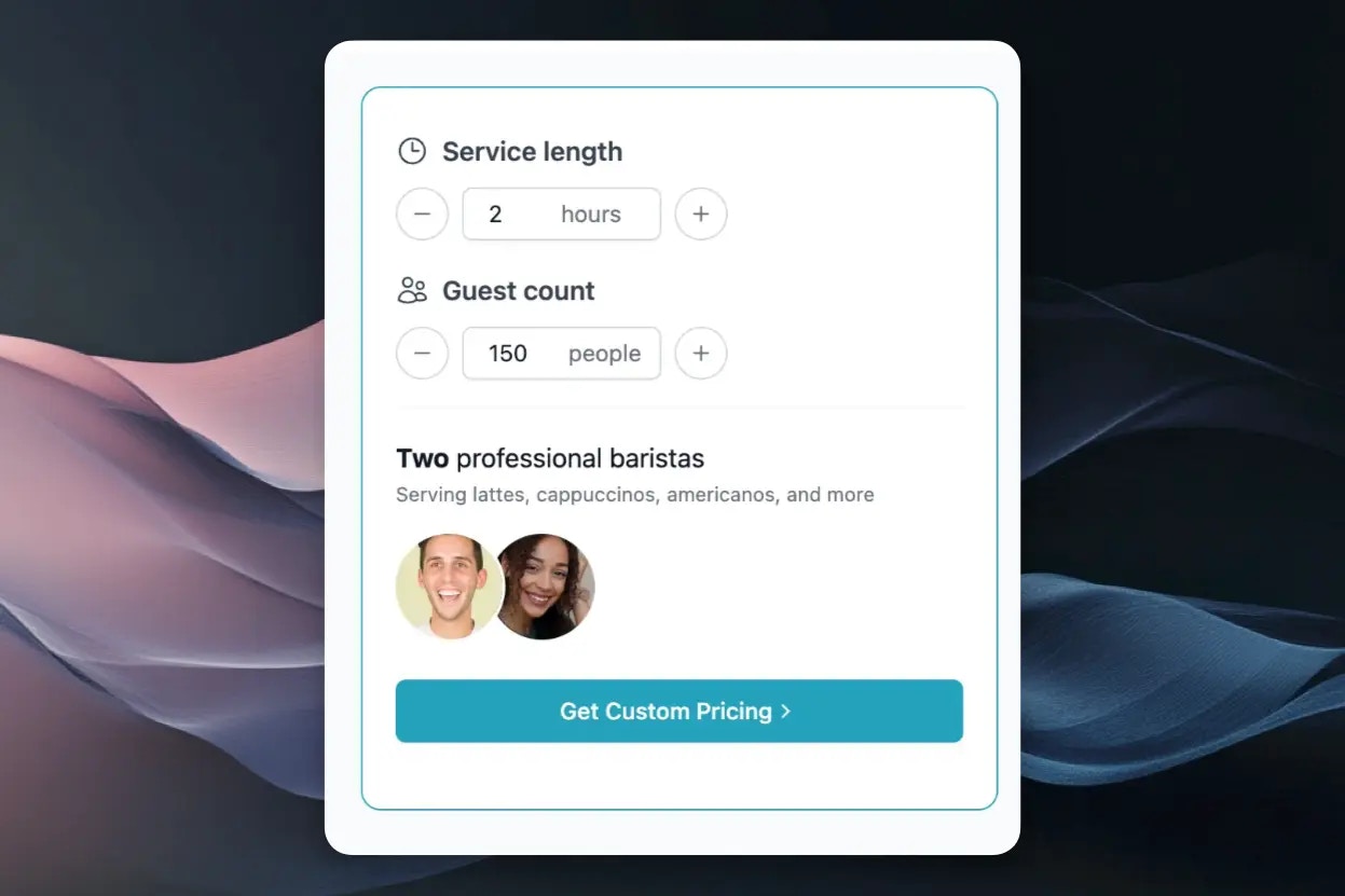 New lead form interface with branding options