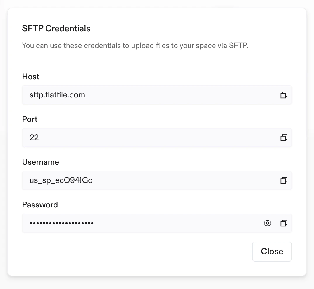 SFTP Credentials