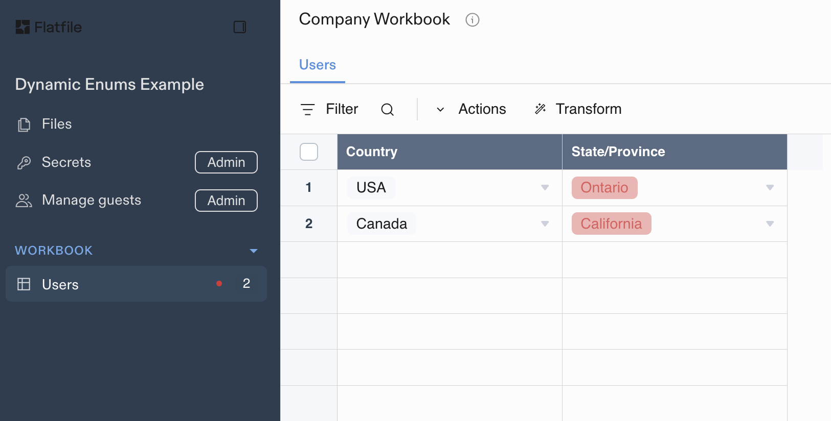 Reference Field Filtering