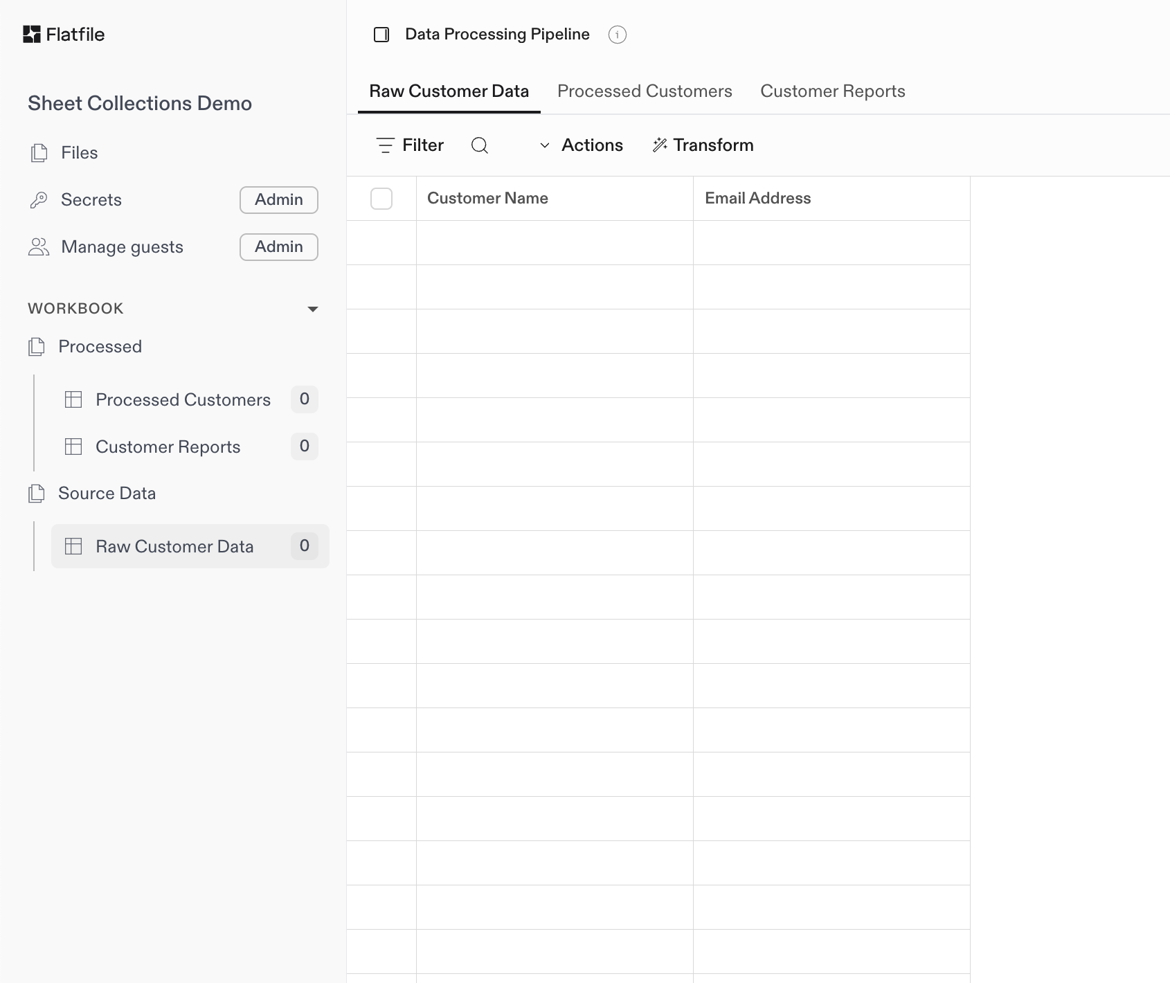 Sheets - Flatfile Developer Docs