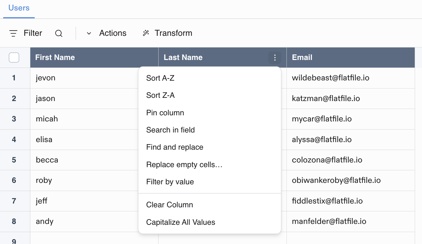 Actions - Flatfile Developer Docs