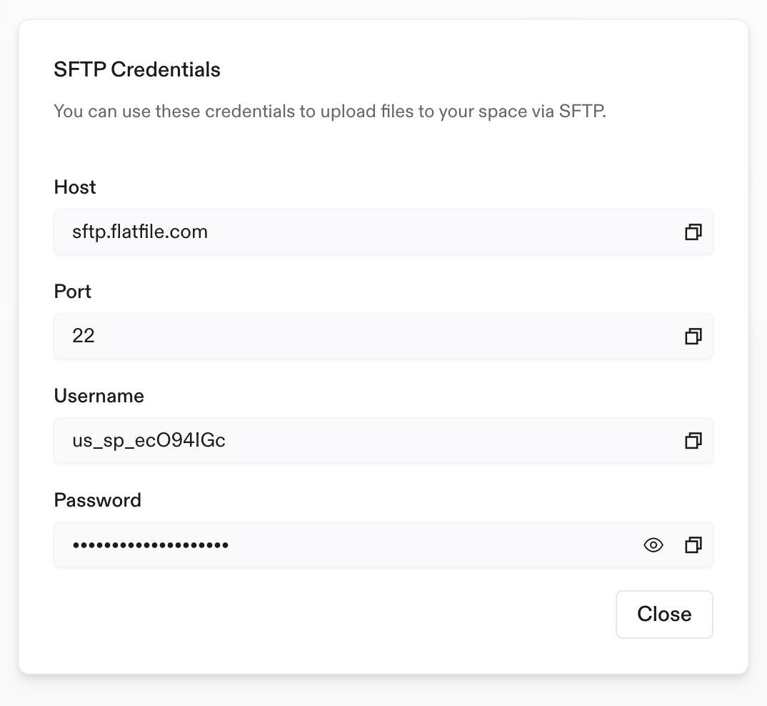 SFTP Credentials