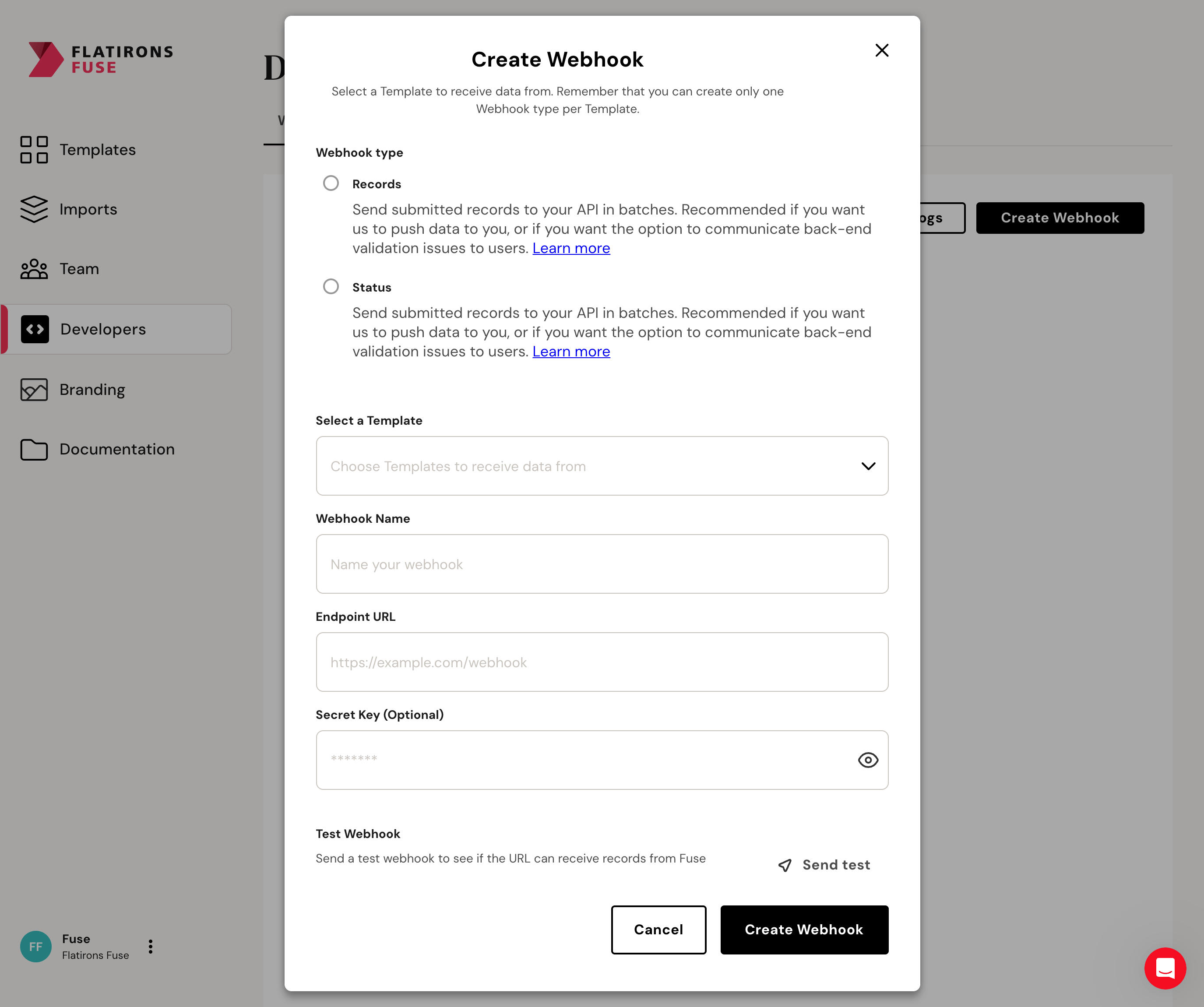 Webhook Form