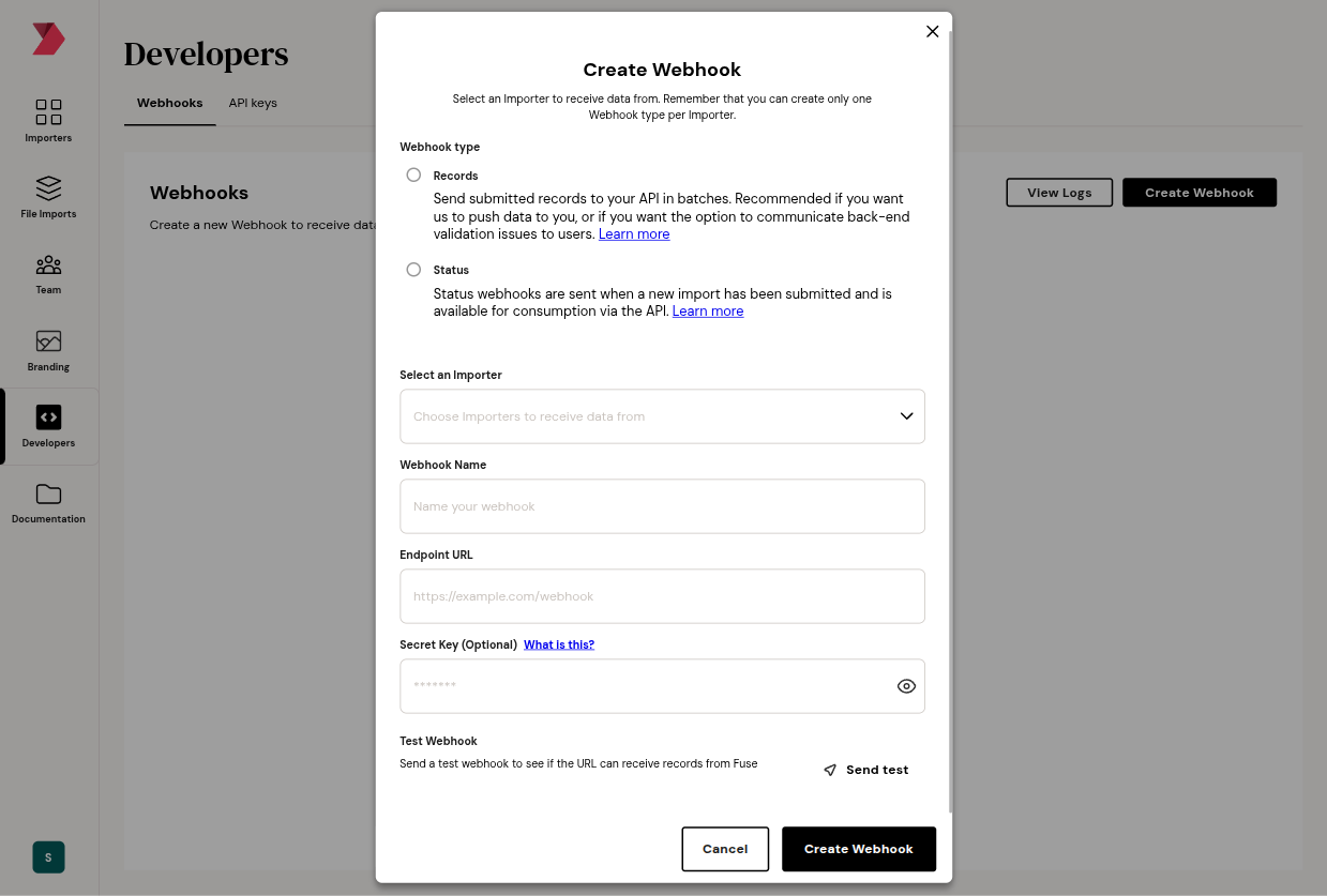 Webhook Form