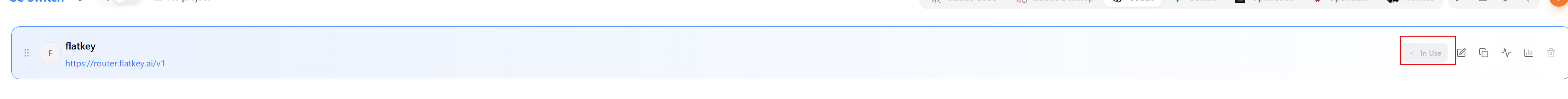 Confirm that the Flatkey Codex provider is in use