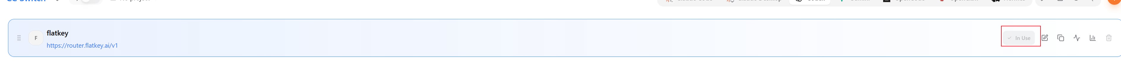 Confirm that the Flatkey Codex provider is in use