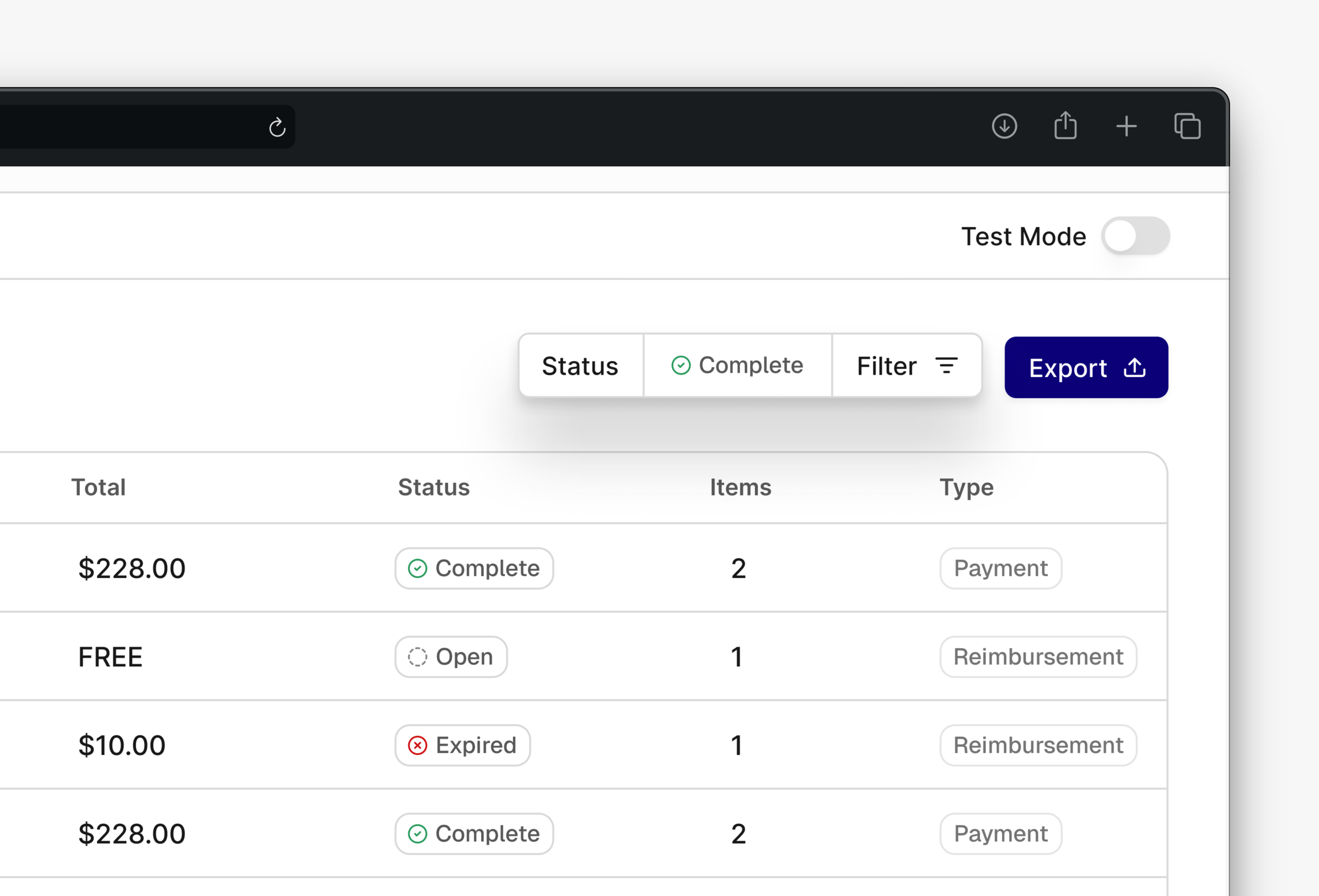 Checkout Session Filters & Reimbursements