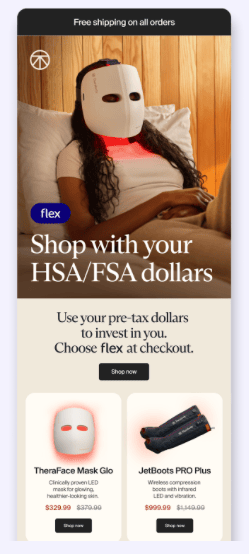 Triggered email example