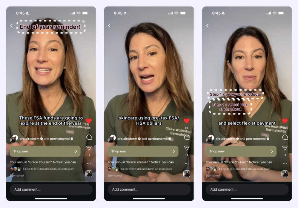 Influencer content example