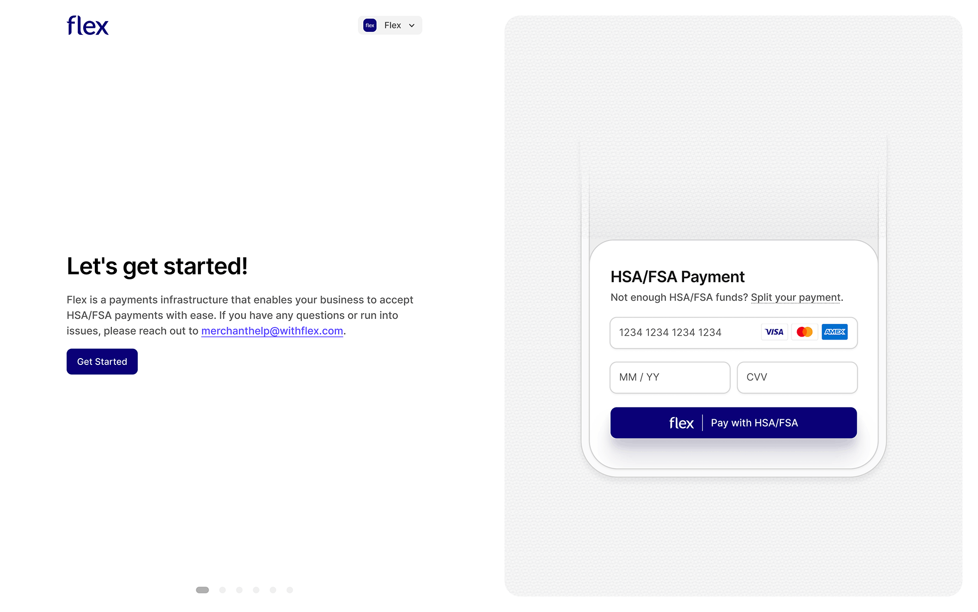 Flex onboarding email with a Get Started button