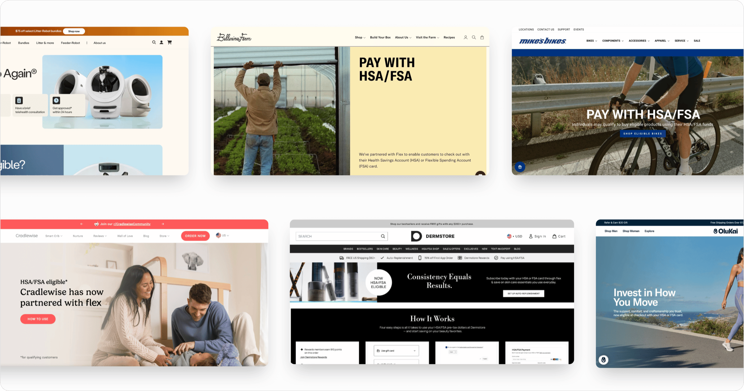 Merchant landing page examples