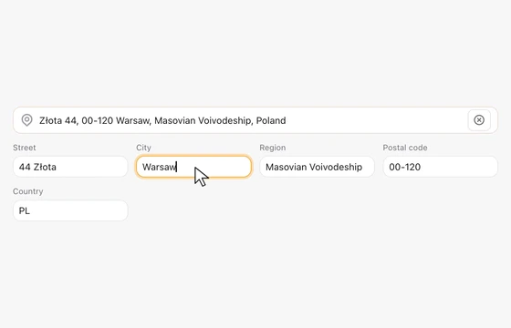 Address Autocomplete in the FLEX Fields playground