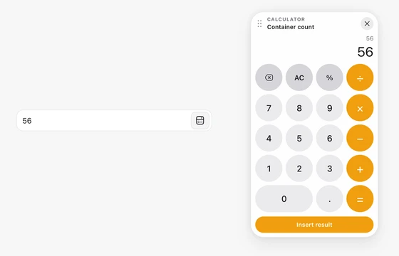 Calculator in the FLEX Fields playground