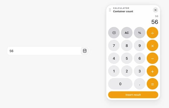 Calculator in the FLEX Fields playground
