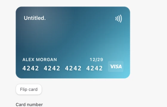 Credit Card in the FLEX Fields playground