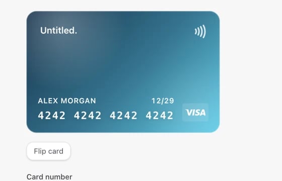 Credit Card in the FLEX Fields playground