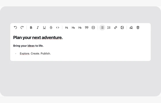 Rich Editor in the FLEX Fields playground