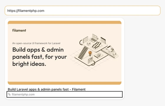 Link Preview in the FLEX Fields playground