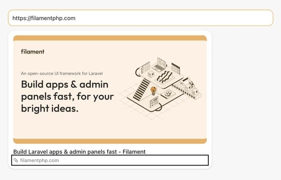 Link Preview in the FLEX Fields playground