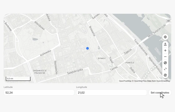 Map Coordinates in the FLEX Fields playground