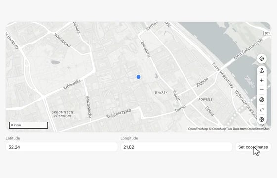 Map Coordinates in the FLEX Fields playground