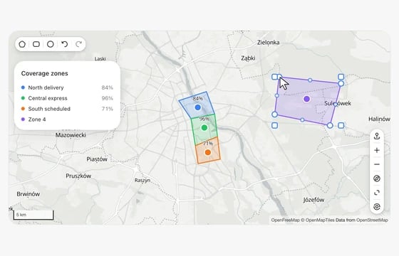 Map Zones in the FLEX Fields playground