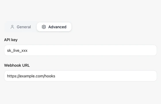 Segment Tabs in the FLEX Fields playground