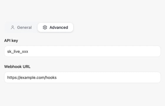 Segment Tabs in the FLEX Fields playground