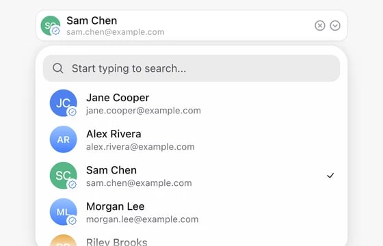 User Select in the FLEX Fields playground