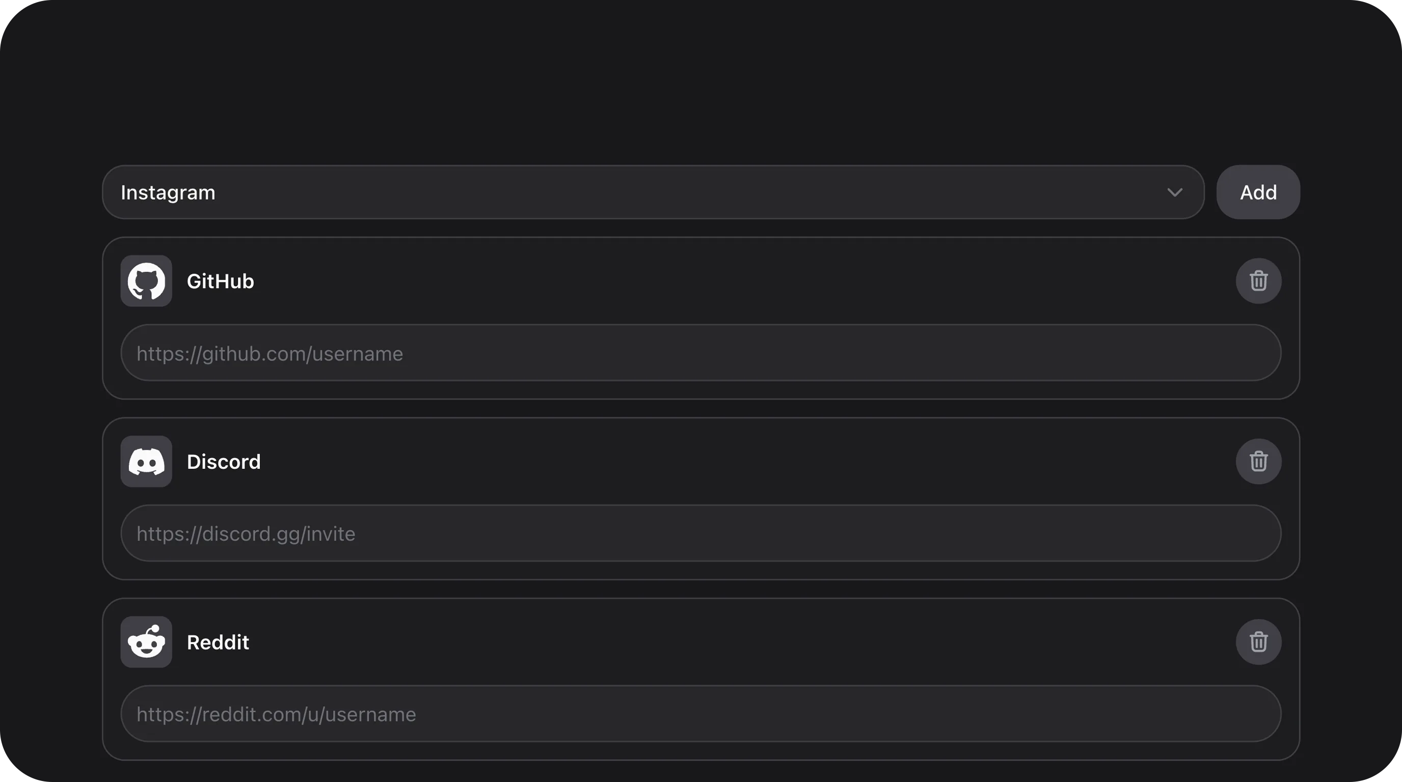SocialLinksField