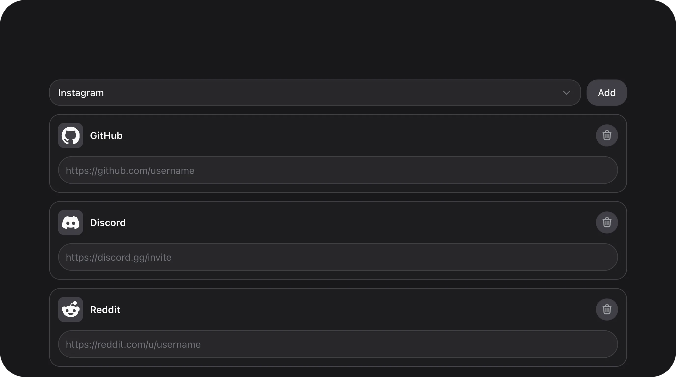 SocialLinksField