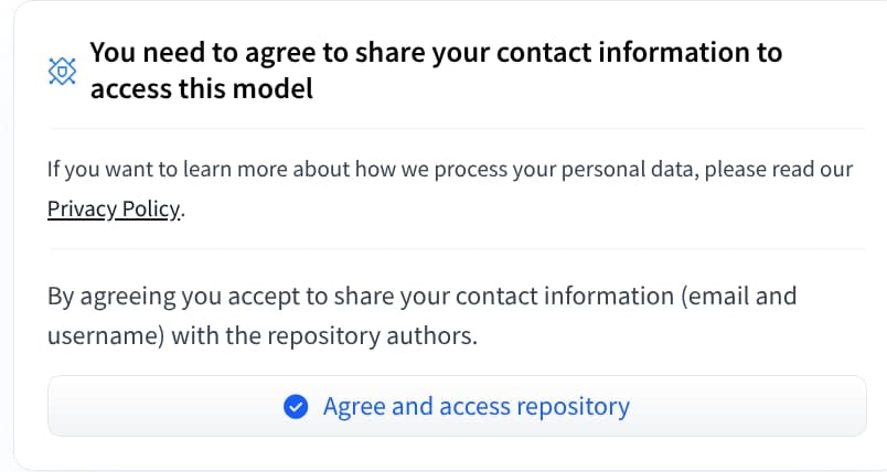 Mistral-7B-v0.1 model page on Hugging Face Hub: Before being granted access