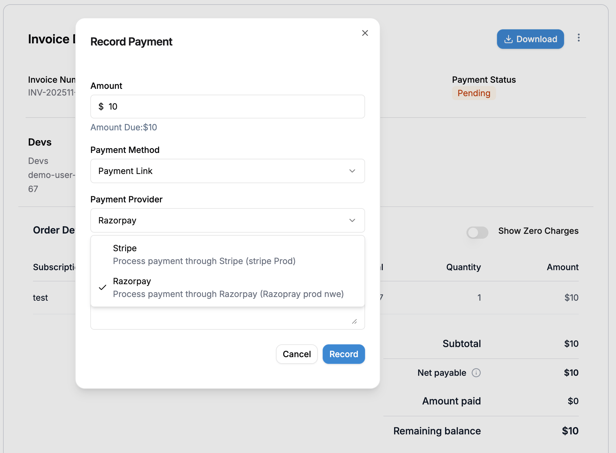Create Payment Link