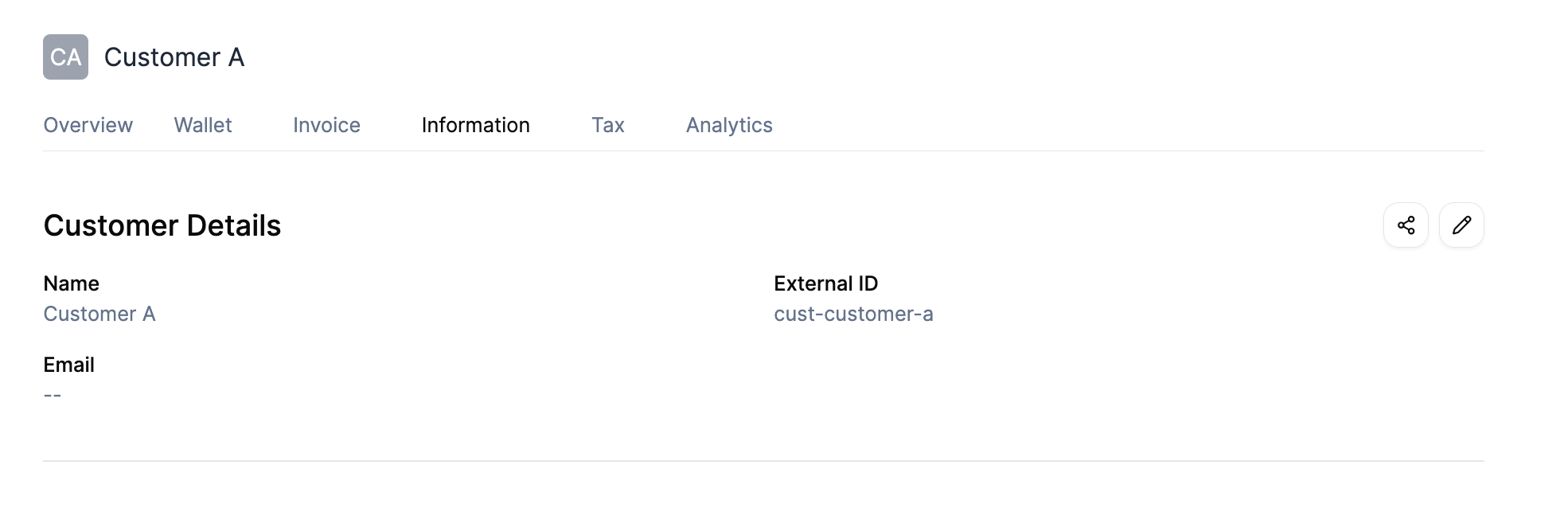 Customer Details Page