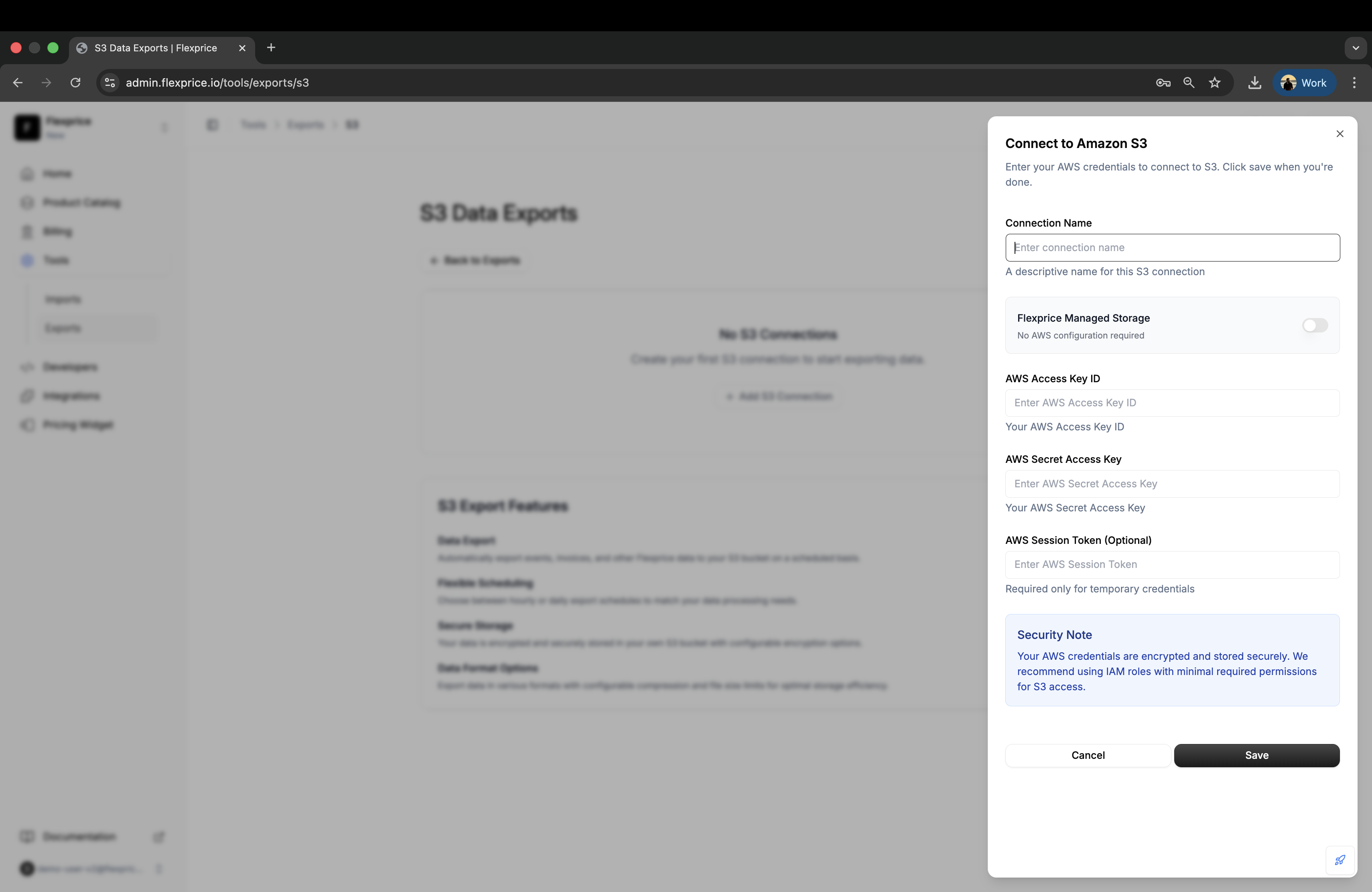 Create S3
Connection