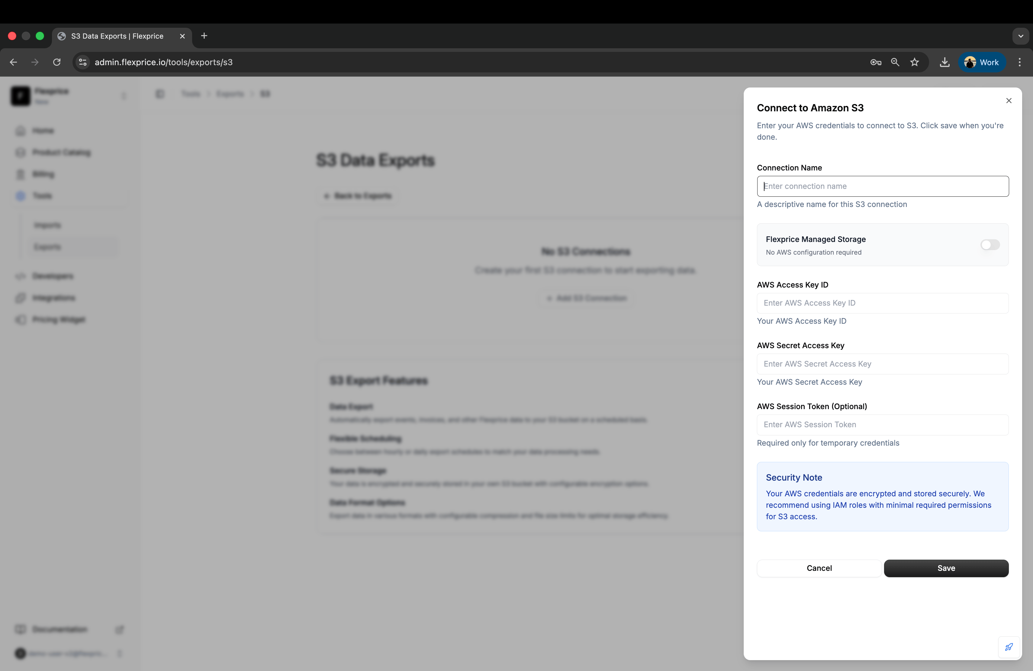 Create S3
Connection