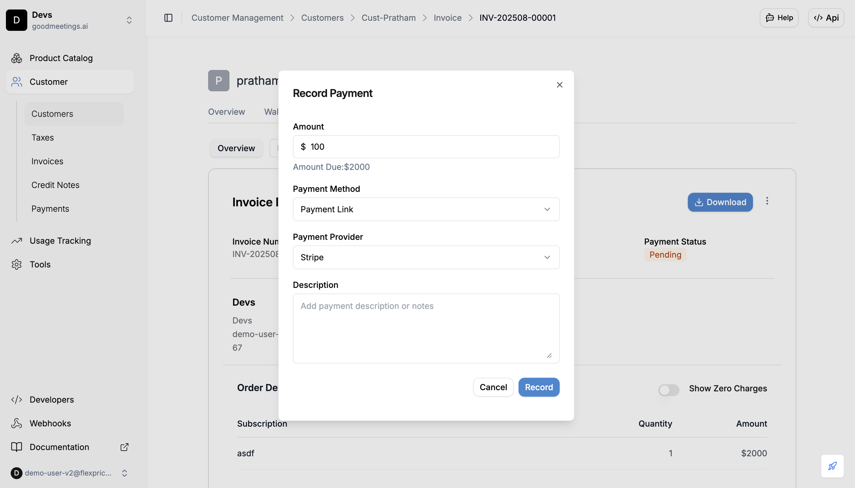 Payment Link Form