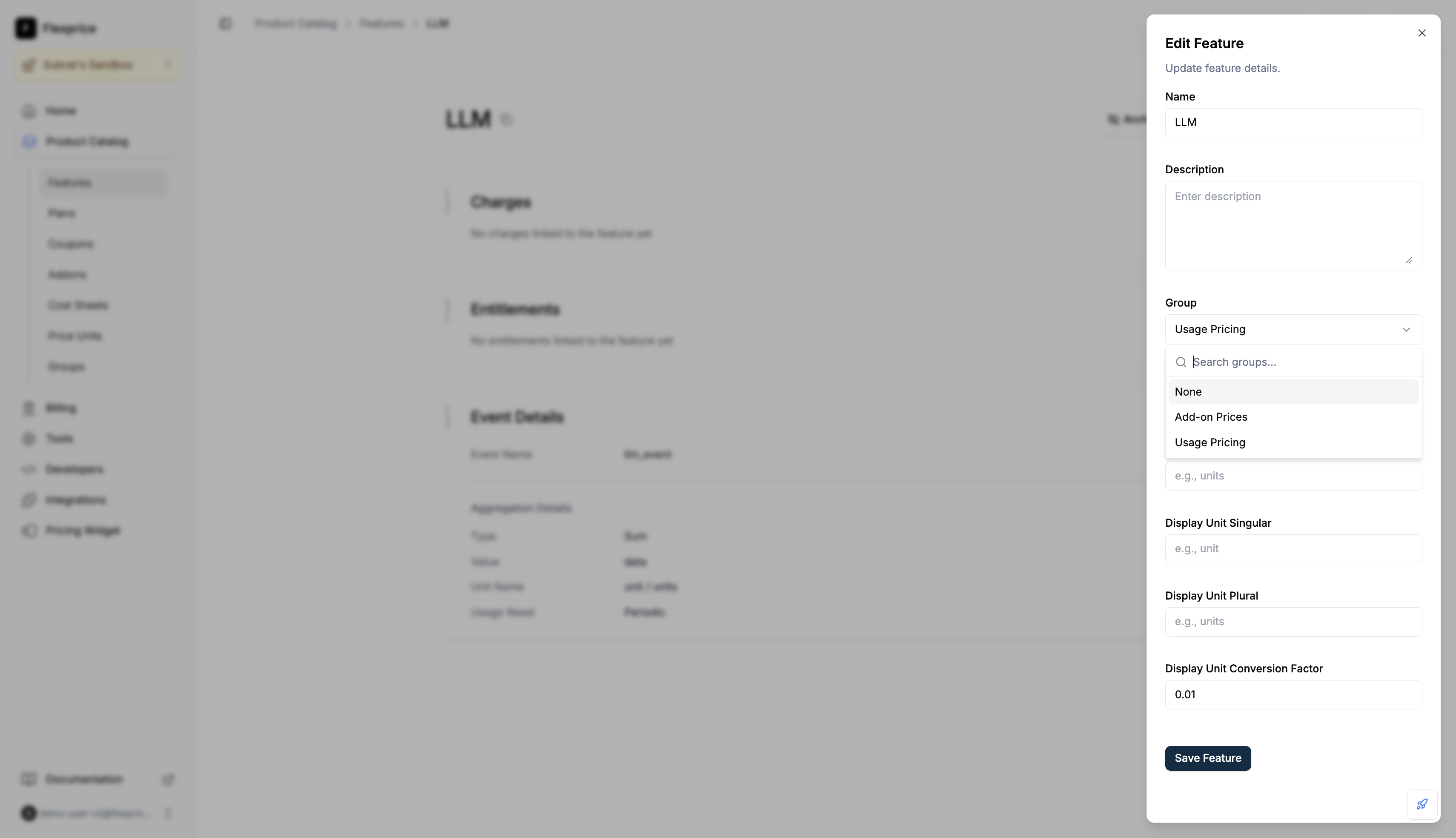 Edit feature — Group