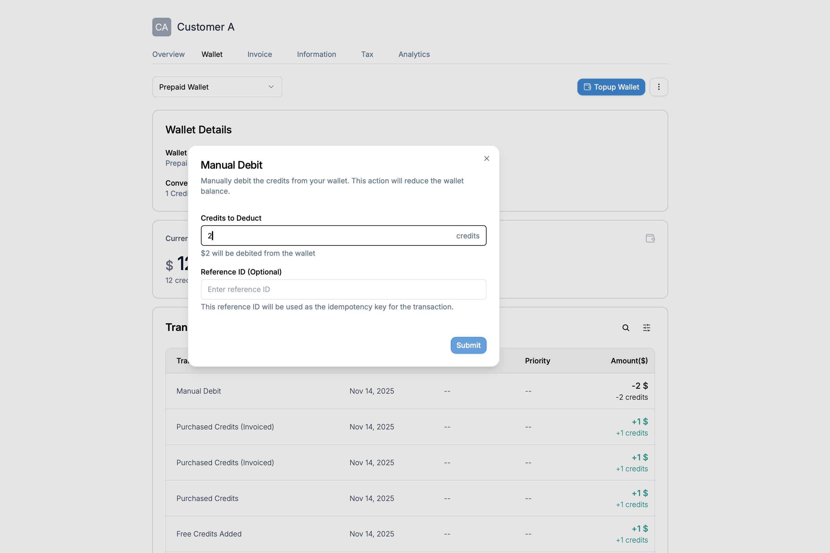 Manual Debit Form