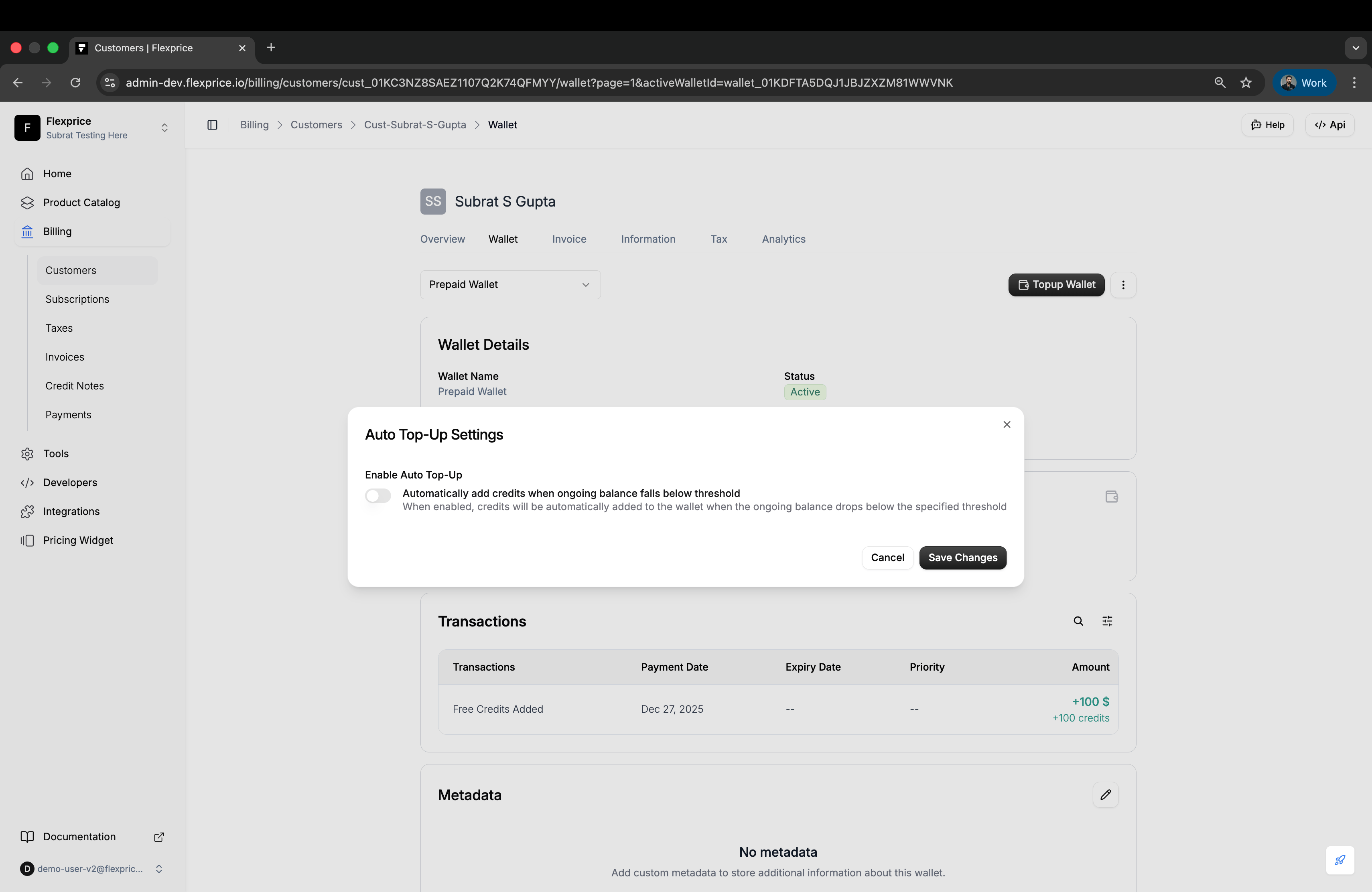Enable Auto Top-Up