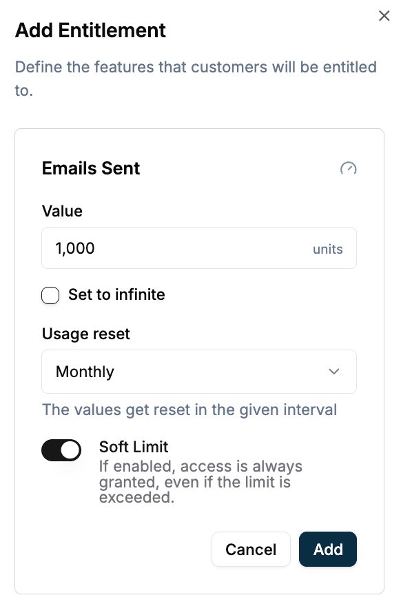 Add entitlement to plan